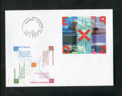 "SCHWEIZ" 2002, Mi. 1785-1788 "EXPO Biel" Zusammendruck-4er-Block FDC (B1156) - FDC