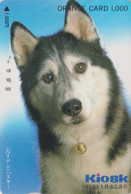 Carte Orange JAPON - Série KIOSK - ANIMAL - CHIEN - HUSKY - SIBERIAN HUSKIE DOG - JAPAN Prepaid JR Card - 1254 - Cani