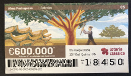 116 Z, 1 X Lottery Ticket, Portugal, « Alma Portuguesa »,«Portuguese Soul», «Sobreiro», «Cork Oak», «Chêne-Liège», 2024 - Loterijbiljetten