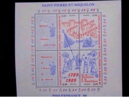 Saint Pierre Et Miquelon -Philexfrance 89 - Bloc 3 Révolution Française - BF3 - Unused Stamps