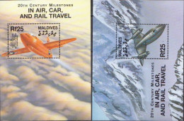 Maldives 2 MNH SSs - Airplanes