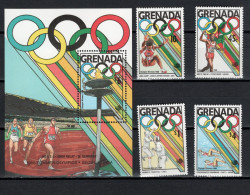 Grenada 1989 Olympic Games Seoul, Athletics, Fencing, Swimming 4 Stamps + S/s MNH - Zomer 1988: Seoel