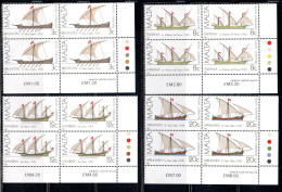 MALTA 1982 MALTESE SAILING SHIPS NAVI A VELA MALTESI COMPLETE SET SERIE COMPLETA BLOCK QUARTINA MNH - Malte