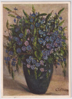 Zeltner Künstlerkarte - Gamander Ehrenpreis - Gelaufen 1930 Ab Interlaken - Flowers