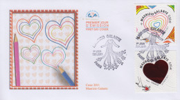 Enveloppe   FDC  1er   Jour   FRANCE    COEUR    Paire   MAURIZIO   GALANTE    2011 - 2010-2019