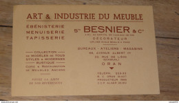 Carte De Représentant Ebenisterie, Decorateur BESNIER, ORAN, Algerie ........... PHI ..... E2-9 - Other & Unclassified