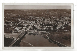 Marmande (47) : Vue Aérienne Générale Au Niveau Du Quartier Du Pont Suspendu En 1934 PF. - Marmande