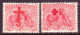 Guyana 1915 Y.T.73/74 */MH VF/F - Ongebruikt