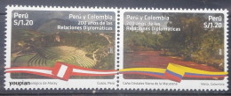 Peru 2022, 200 Years Diplomatic Relations With Colombia, MNH Stamps Strip - Pérou