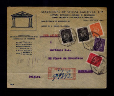 Gc8485 PORTUGAL Publicitary Cover Souza Baptista Ldª (matériaux De Construction En Marbre) 1947 Mailed Bruxelles - Altri & Non Classificati