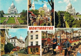 CPM..75..PARIS..MONTMARTRE.. PEINTRES..MULTIVUES - Mehransichten, Panoramakarten