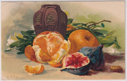 Stilleben Orange Feige - C. Klein - Gelaufen Ca. 1920 - Klein, Catharina