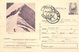 Postal Stationery Postcard Romania Hard Road Mountain Hike - Romania