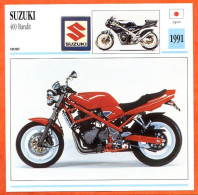 SUZUKI 400 Bandit  1991  Japon Fiche Technique Moto - Sports