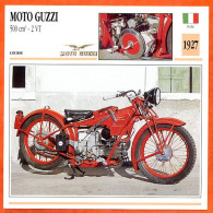 MOTO GUZZI 500 2 VT 1927 Italie Fiche Technique Moto - Sport