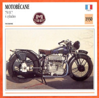 MOTOBECANE 750 B 7 1930 France Fiche Technique Moto - Sports
