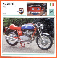 MV AGUSTA 750 S 1973 Italie Fiche Technique Moto - Sport