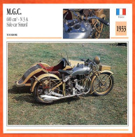 MGC 600 Side Car Simard  1933 France Fiche Technique Moto - Sports