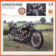 KOEHLER ESCOFFIER 1000 1935 France Fiche Technique Moto - Sport