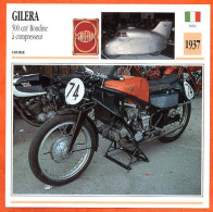 GILERA 500 Rondine  1937 Italie Fiche Technique Moto - Sport