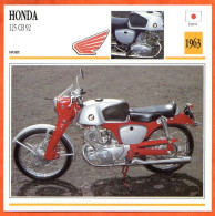 HONDA 125 CB 92  1963 Japon Fiche Technique Moto - Deportes