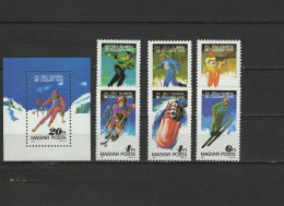 Hungary 1987 Olympic Games Calgary Set Of 6 + S/s MNH - Inverno1988: Calgary