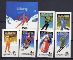Hungary 1987 Olympic Games Calgary Set Of 6 + S/s Imperf. MNH -scarce- - Invierno 1988: Calgary