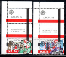 MALTA 1982 EUROPA CEPT UNITA COMPLETE SET SERIE COMPLETA MNH - Malte