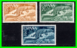 ESPAÑA  COLONIAS ESPAÑOLAS ( RIO MUNI - AFRICA ) 3 SELLOS DE SERIE AÑO 1964 FAUNA ECUATORIAL- - Rio Muni