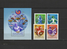 Hungary 1988 Olympic Games Seoul, Tennis, Rowing, Fencing, Athletics, Boxing Set Of 4 + S/s MNH - Verano 1988: Seúl