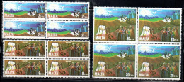 MALTA 1982 CHRISTMAS NATALE NOEL WEIHNACHTEN NAVIDAD NATAL COMPLETE SET SERIE COMPLETA BLOCK QUARTINA MNH - Malte