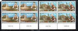 MALTA 1982 MEN AND HOME CARE OF THE ELDERLY YEAR ANNO DELLA CURA PER GLI ANZIANI COMPLETE SET SERIE COMPLETA BLOCK MNH - Malte