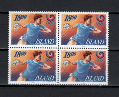 Iceland 1988 Olympic Games Seoul, Handball Block Of 4 MNH - Zomer 1988: Seoel