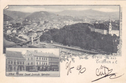 3342/ Gruss Aus Tetschen A. E. Hotel Krone Josef Jenisch Hotelier, 1899 - Sudeten