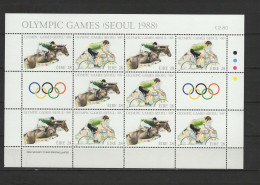 Ireland 1988 Olympic Games Seoul, Equestrian, Cycling Sheetlet MNH - Ete 1988: Séoul