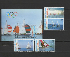 Ivory Coast 1987 Olympic Games Seoul, Sailing, Windsurfing Set Of 4 + S/s MNH - Zomer 1988: Seoel