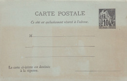 Colonies Francaise Postes 10 C. Carte - Réponse - Other & Unclassified