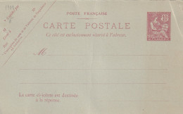 Entier  Alexandrie Colonies Francaise Postes 10 C. Carte - Réponse - Ongebruikt