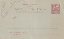 Alexandrie Colonies Francaise Postes 10 C. Carte - Réponse - Ungebraucht