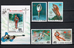 North Korea 1988 Olympic Games Calgary Set Of 4 + S/s MNH - Inverno1988: Calgary