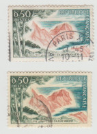 France 2 Timbres Oblitérés De 1963 YT 1391 Côte D'Azur Varoise Tronc De L'arbre Coupé Feuillage Plus Court - Usati