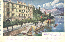 CADENABBIA, COMO, LOMBARDIA, HOTEL, ARCHITECTURE, BOAT, FLAG, ILLUSTRATION, ITALY, SWITZERLAND POSTCARD - Como