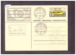 ENTIER POSTAL - ZÜRICH - BALLONFLUG 1952 - SCHWEIZ. AUTOMOBIL POSTBUREAU - GANZSACHE - TB - Ganzsachen