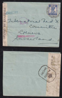 India 1943 Double Censor Cover To Switzerland - 1936-47 Koning George VI