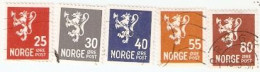 Sellos Usados Noruega. Yvert Nº 288-92. Serie Básica. 2noruega-288-92u - Autres & Non Classés