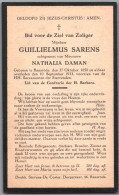 Bidprentje Baasrode - Sarens Guillielmus (1850-1933) - Images Religieuses