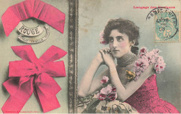 Bergeret * CPA 190 * Langage Des Couleurs " ROUGE " * Amour Ardeur Pudeur * Rouge Red Femme - Bergeret