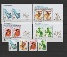 South Korea 1987 Olympic Games Seoul, Wrestling, Equestrian, Tennis Etc. Set Of 4 + 4 S/s MNH - Zomer 1988: Seoel