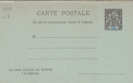 Cote D'Ivoire Colonies Francaise Postes 10 C. Carte - Réponse - Neufs