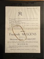 Frederik Meugens Wed Vanhooff Marie *1863 Hasselt +1942 Hasselt Lamarque Robijns Verhelst - Décès